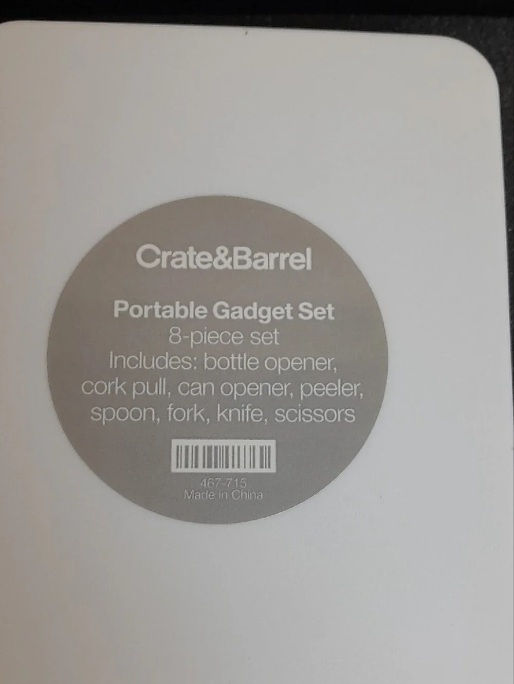 Crate&Barrel White Portable Gadget Set - 8-Piece